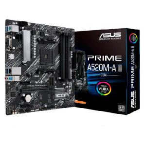 MBO ASUS PRIME A520M-AII CSM Ryzen AM4 4DDR4 D-SUB HDMI DP M.2 USB3.2 4PCIE RGB LIGHTING MIC-ATX