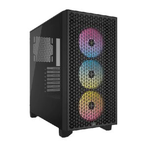 CASE CORSAIR ATX 3000D RGB AIRFLOW TEMPERED GLAS MID-TOWER CASE N-PS 3VEN NEGRO