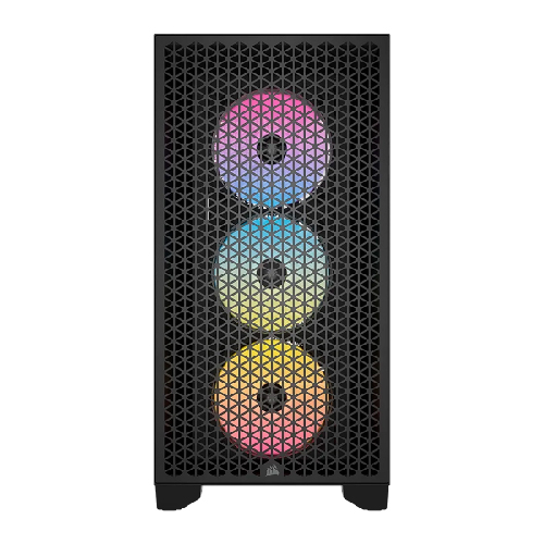 CASE CORSAIR ATX 3000D RGB AIRFLOW TEMPERED GLAS MID-TOWER CASE N-PS 3VEN NEGRO - Imagen 2