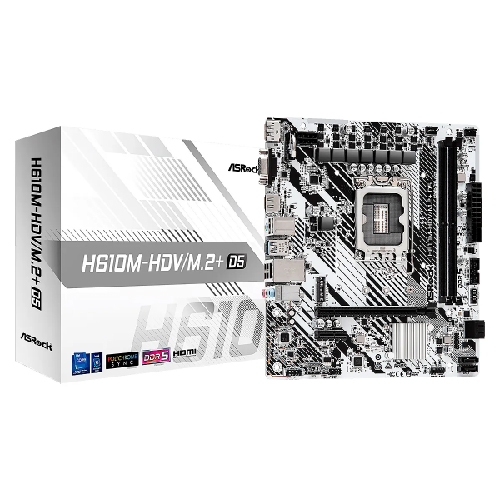 MBO ASROCK H610M-HDV D5 14VA 13VA 12VA. LGA1700 2DDR5 HDMI DP M.2 10USB PCIE MATX
