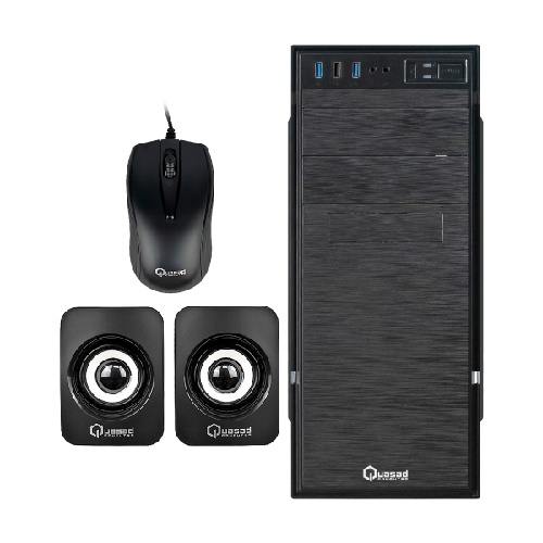 CASE QUASAD C3151 2USB3.0 USB2.0 24-4 PINES 2SATA 2USB3.0 1USB2.0 TECL. MOU. PAR. FP NEGRO - Imagen 3
