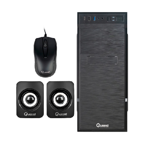 CASE QUASAD C3151T 2USB3.2 USB2.0 24-4 PINES 2SATA TECL. MOU. PAR. FP-300W NEGRO - Imagen 3