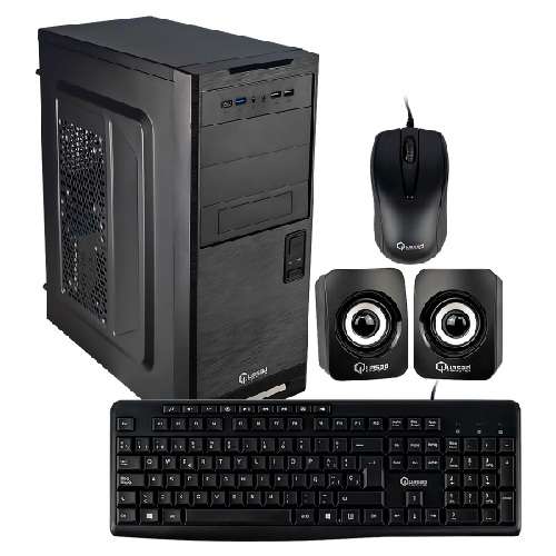 CASE QUASAD C3152 2USB3.2 USB2.0 24-4 PINES 2SATA TECL. MOU. PAR. FP-300W NEGRO