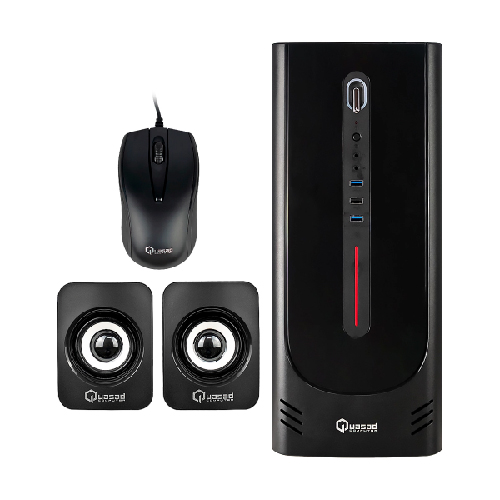 CASE QUASAD C3155 2USB3.0 USB2.0 24-4 PINES 2SATA 2USB3.0 1USB2.0 TECL. MOU. PAR. FP NEGRO - Imagen 3