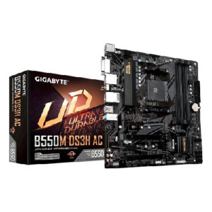 MBO GIGABYTE B550M DS3H AC AMD AM4 RYZEN 4-DDR4 WIFI BT HDMI DVI-D M.2 PCIE MATX