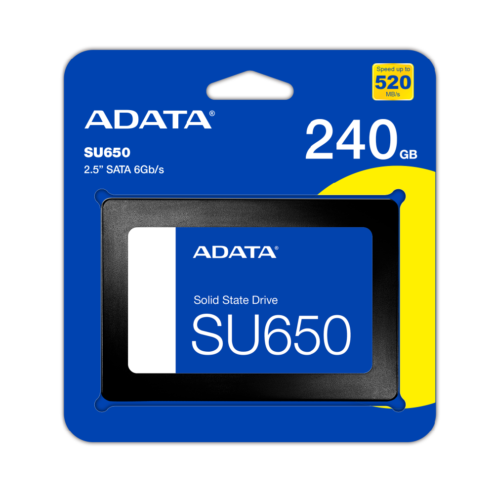DISCO SSD ADATA 240GB SU650 2.5/SATA 6GB/S /3D NAND/LECTURA 520MB/S /ESCRITURA 450MB/S