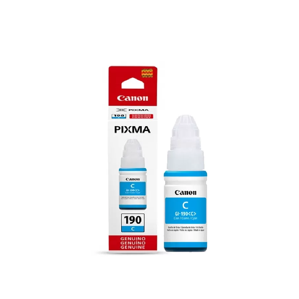 BOTELLA CANON GI190 CYAN GI1100/2100/3100 7000 PAG GI190C
