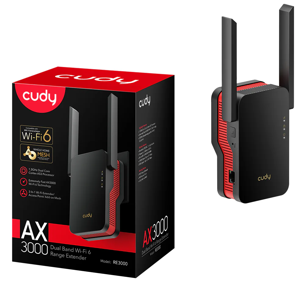 EXTENSOR CUDY AX3000 WIFI 6 MESH DUAL BAND 2.4GHZ - Imagen 3