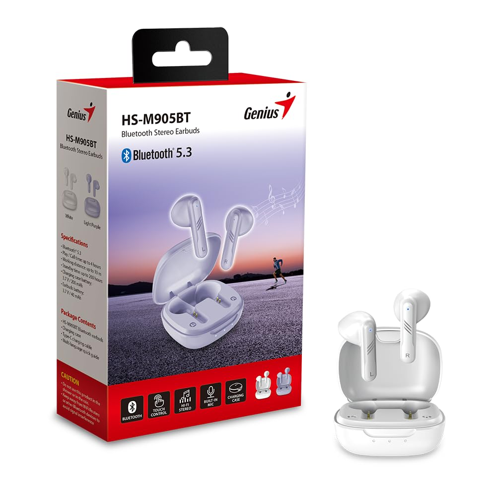 HEADSET GENIUS HS-M905BT WIRELESS BT WHITE - Imagen 4
