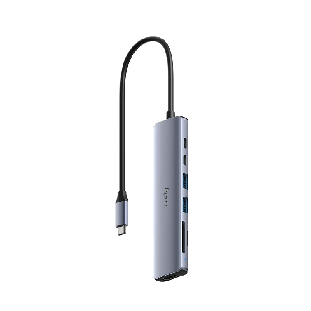 HUB CUDY 7 EN 1 USB C - HDMI - MICROSD - USB 3.2 - USB TIPO C
