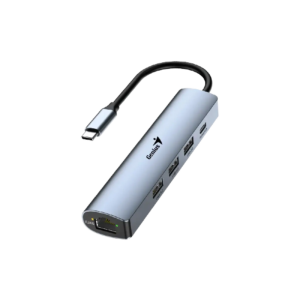 HUB GENIUS UH-545 USB C A 5 PUERTOS 3 USB A 1 USB C 1 RJ45 GE WIN 10 11 MAC