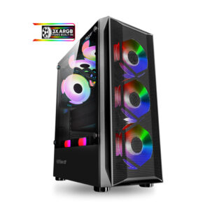 CHASIS TRITRON 2 BLACK PANEL VIDRIO TEMPLADO - 3 FANS ARGB