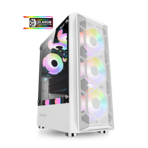 CHASIS TRITRON 3 WHITE PANEL VIDRIO TEMPLADO - 3 FANS ARGB