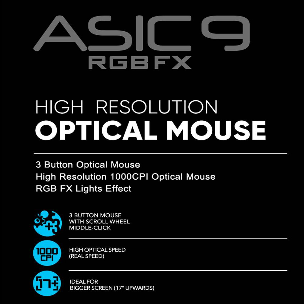 MOUSE ASIC 9 RGB BK WIRED - Imagen 4